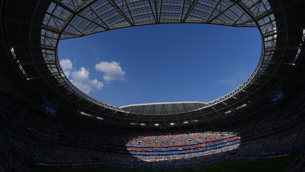 Стадион Самара Арена пре почетка утакмице групне фазе Светског првенства у фудбалу између Уругваја и Русије - Sputnik Србија
