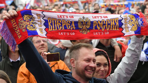 Navijači Rusije proslavljaju pobedu - Sputnik Srbija