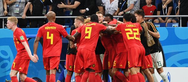 Belgijanci proslavljaju gol - Sputnik Srbija