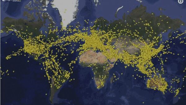 Avioni na nebu, mapa - Sputnik Srbija