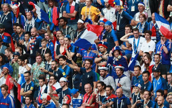 Навијачи репрезентације Француске на утакмици против Уругваја - Sputnik Србија