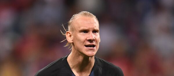 Хрватски фудбалер Домагој Вида на утакмици Светског првенства у фудбалу против Русије Хрватски фудбалер Домагој Вида на утакмици Светског првенства у фудбалу против Русије - Sputnik Србија