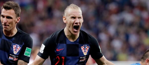 Хрватски фудбалер Домагој Вида на утакмици Светског првенства у фудбалу против Данске - Sputnik Србија