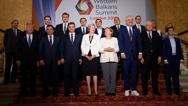 Grupni portret učesnika Samita Zapadni Balkan u okviru Berlinske inicijative održan u Londonu - Sputnik Srbija