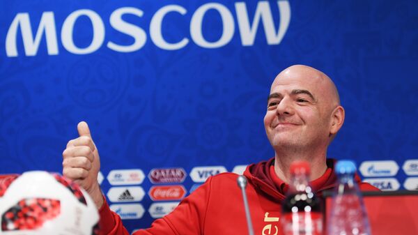 Председник ФИФА Ђани Инфантино на конференцији за медије у Москви - Sputnik Србија