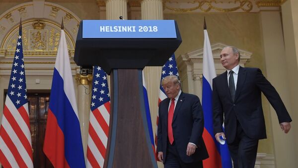 Sastanak ruskog perdsednika Vladimira Putina i američkog predsednika Donalda Trampa u Helsinkiju - Sputnik Srbija