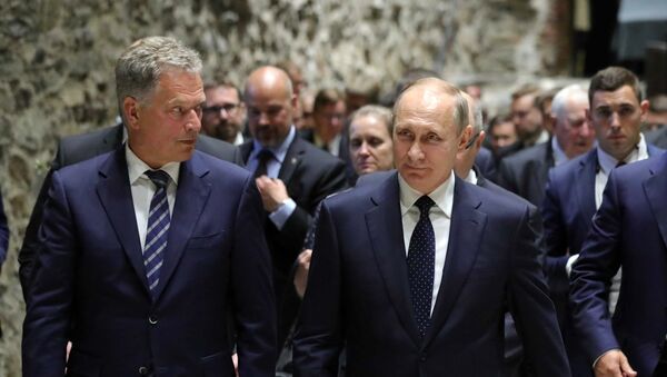Predsednici Finske i Rusije, Sauli Niniste i Vladimir Putin - Sputnik Srbija