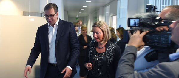 Aleksandar Vučić i Federika Mogerini - Sputnik Srbija