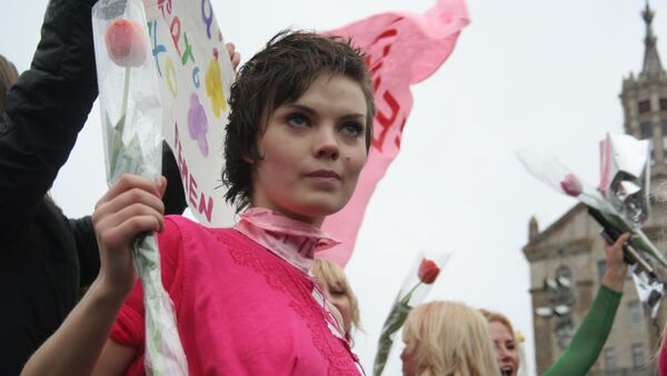 Jedna od osnivačica pokreta „Femen“ Oksana Šačko - Sputnik Srbija