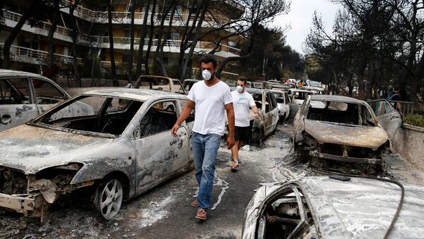 Последица пожара у близини Атине, Грчка - Sputnik Србија