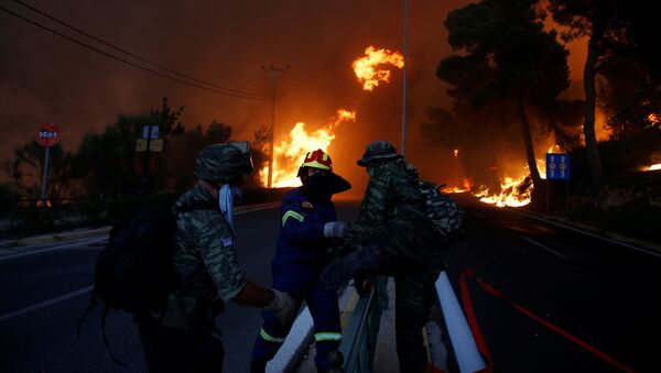 Пожар близу Атине, Грчка 23. јул 2018. године - Sputnik Србија
