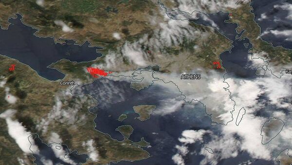 Снимак НАСА пожара у Грчкој - Sputnik Србија
