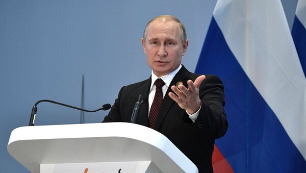 Predsednik Rusije Vladimir Putin na samitu BRIKS-a - Sputnik Srbija
