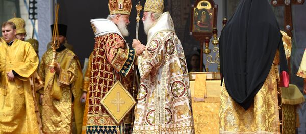 Патријарх Московски и целе Русије Кирил и Патријарх Александријски Теодор - Sputnik Србија