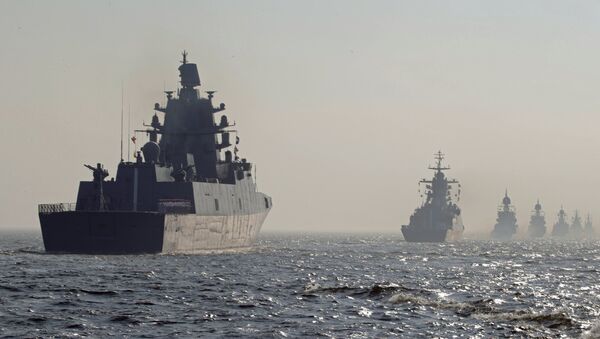 Руски војни бродови на паради за Дан морнарице - Sputnik Србија