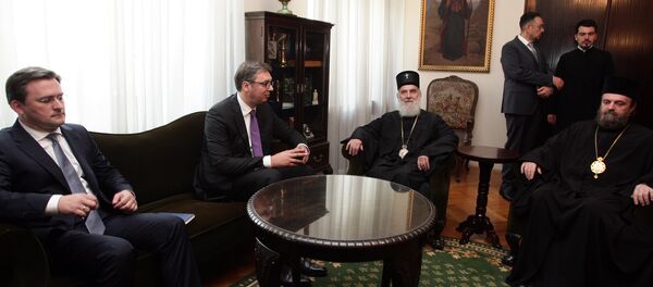 Aleksandar Vučić i patrijarh Irinej Aleksandar Vučić i patrijarh Irinej - Sputnik Srbija
