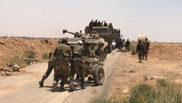 Сиријска војска на граници са Јорданом у провинцији Дера - Sputnik Србија