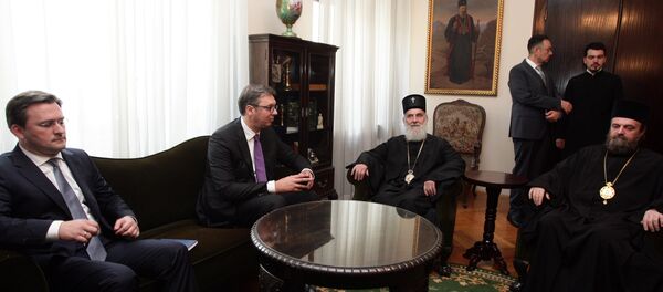 Александар Вучић и патријарх Иринеј - Sputnik Србија