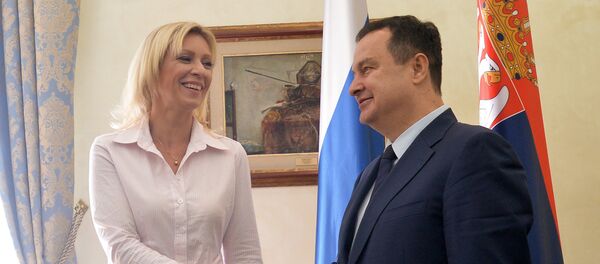 Sastanak portparolke ruskog Ministarstva inostranih poslova Marije Zaharove i šefa srpske diplomatije Ivice Dačića - Sputnik Srbija