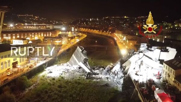 Snimci iz drona palog mosta u Đenovi - Sputnik Srbija