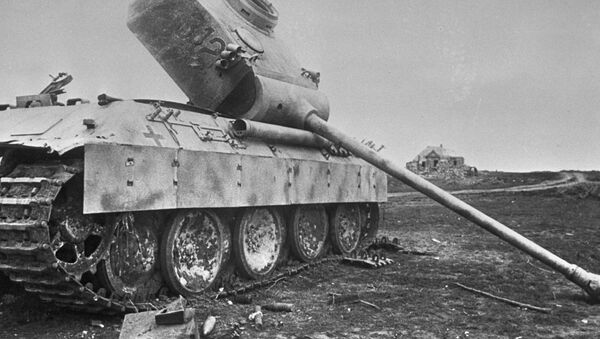 Uništeni nemački tenk napušten na bojnom polju nakon Kurske bitke 1943. - Sputnik Srbija