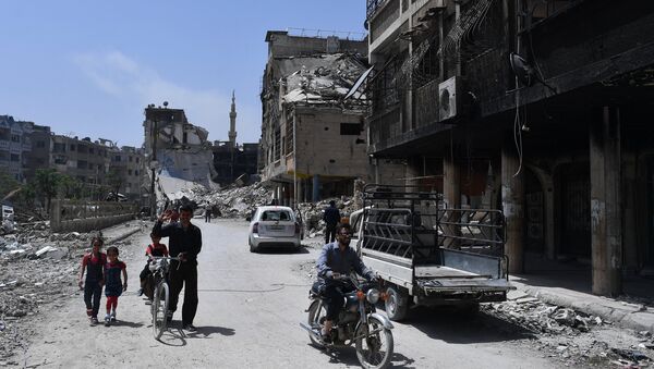 Predgrađe Damaska, Duma, nakon oslobođenja od terorista - Sputnik Srbija