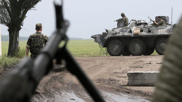 Pripadnici ukrajinske vojske u blizini Slovjanska u Ukrajini - Sputnik Srbija