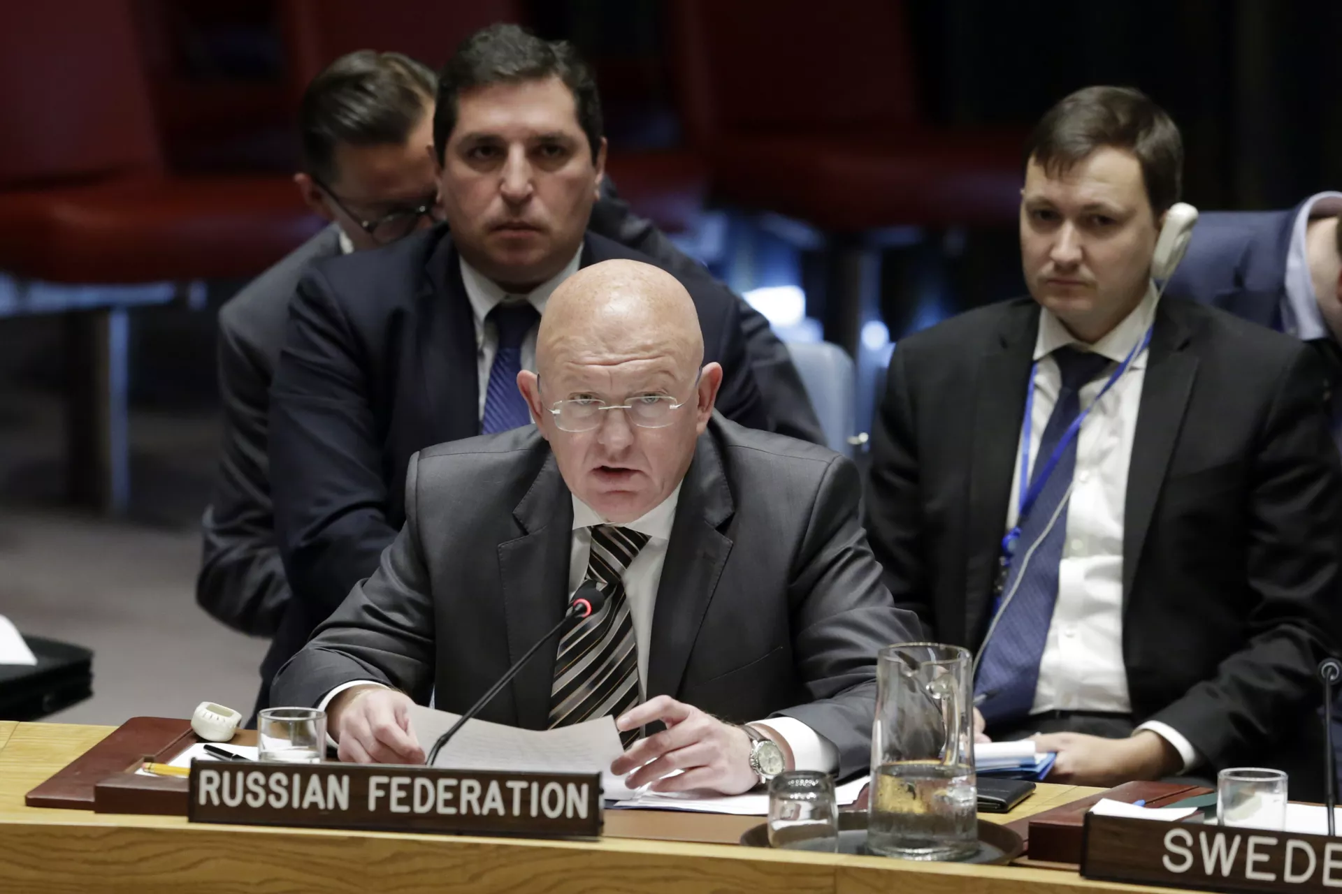 Стални представник Русије у УН Василиј Небензја на заседању Савета безбедности УН у Њујорку - Sputnik Србија, 1920, 27.04.2022