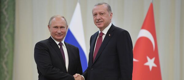 Predsednici Rusije i Turske, Vladimir Putin i Redžep Tajip Erdogan, na sastanku u Teheranu - Sputnik Srbija