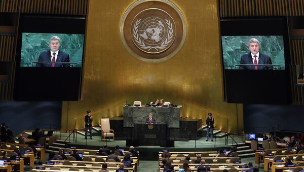 Generalna skupština UN tokom obraćanja Đorđa Ivanova - Sputnik Srbija