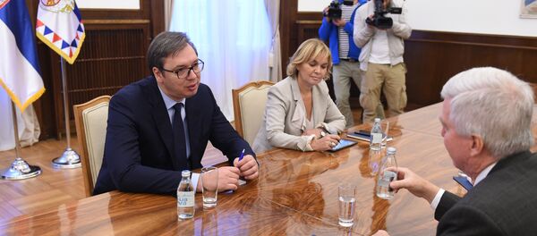 Председник Србије Александар Вучић на састанку са амбасадором САД Кајлом Скотом - Sputnik Србија