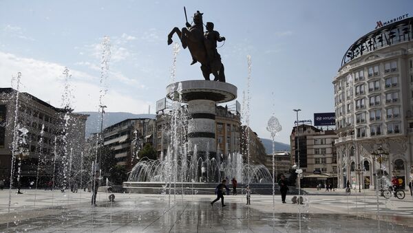 Fontana na trgu u Skoplju. - Sputnik Srbija