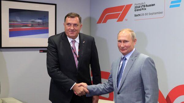 Predsednik Republike Srpske Milorad Dodik i predsednik Rusije Vladimir Putin na sastanku u Sočiju - Sputnik Srbija
