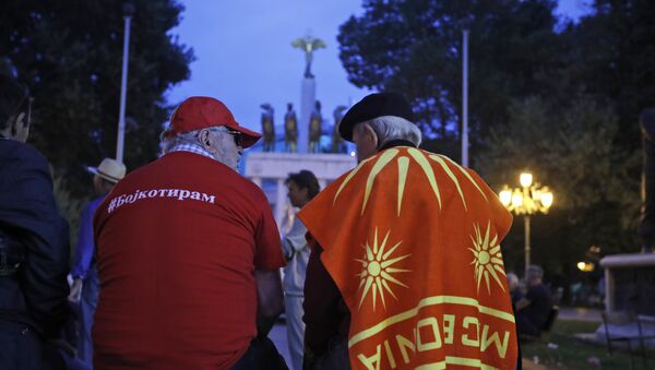 Sa protesta protiv referenduma u Makedoniji - Sputnik Srbija
