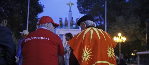 Sa protesta protiv referenduma u Makedoniji - Sputnik Srbija