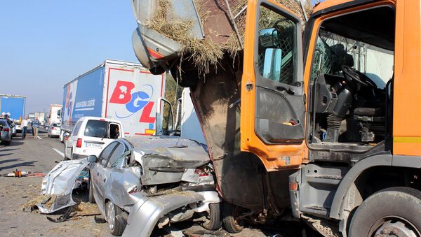 U nesreći učestvovalo više vozila — kamioni, automobili - Sputnik Srbija