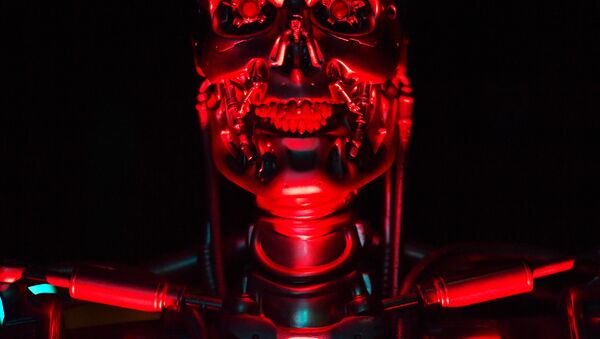 Робот Т-800 Ендосклет који је коришћен у филму Терминатор на Изложби робота у Лондону, 7. фебруара 2017. - Sputnik Србија