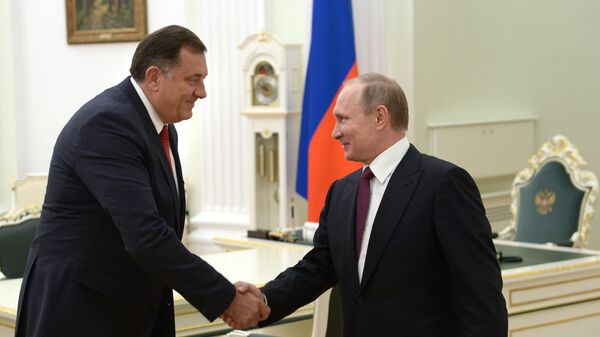 Председник Републике Српске Милорад Додик и председник Русије Владимир Путин у Кремљу - Sputnik Србија