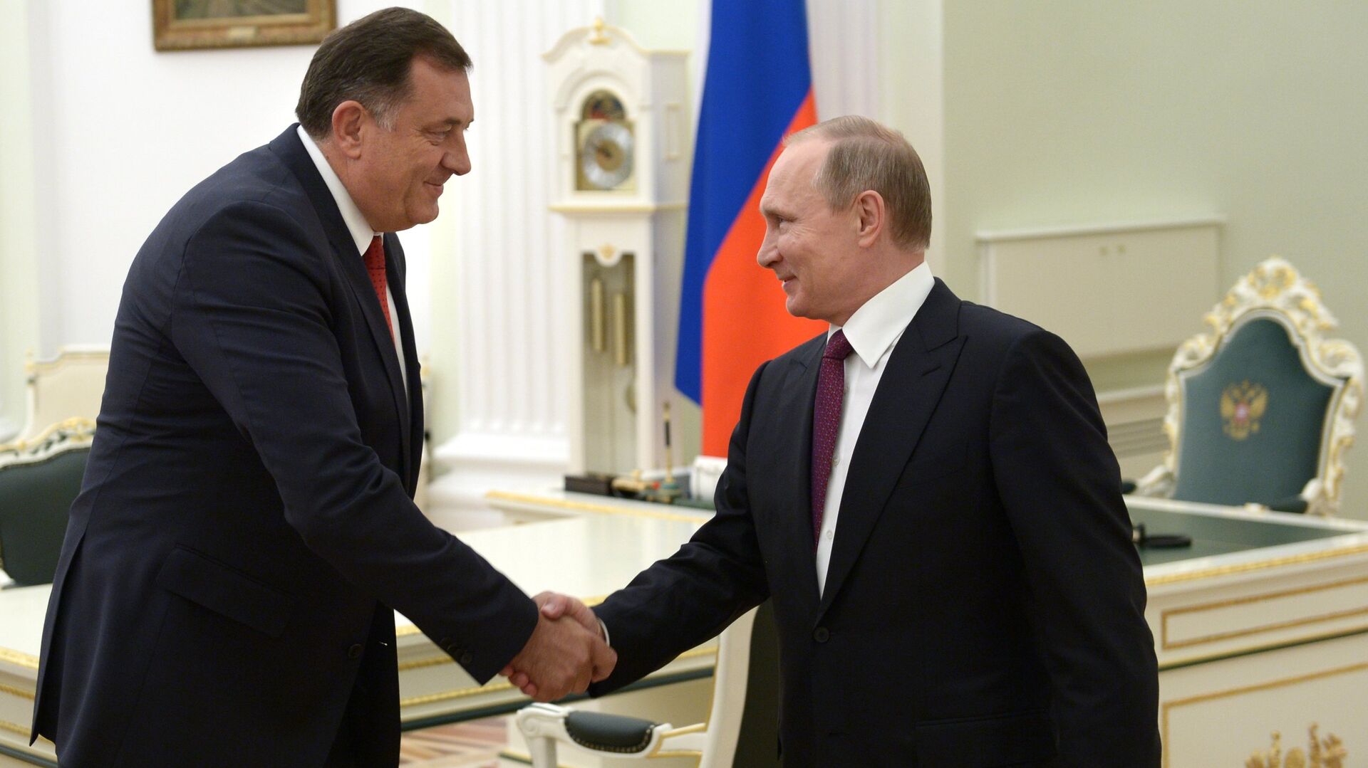 Predsednik Republike Srpske Milorad Dodik i predsednik Rusije Vladimir Putin u Kremlju - Sputnik Srbija, 1920, 20.06.2022