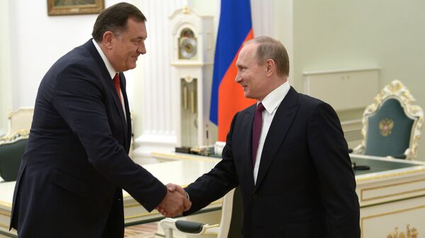 Predsednik Republike Srpske Milorad Dodik i predsednik Rusije Vladimir Putin u Kremlju - Sputnik Srbija