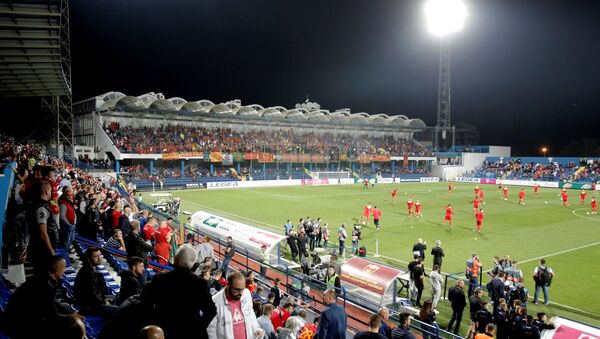 Pogled na stadion u Podgorici za vreme utakmice Lige nacija 4. grupe između Crne Gore i Srbije - Sputnik Srbija