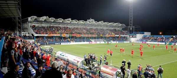 Поглед на стадион у Подгорици за време утакмице Лиге нација 4. групе између Црне Горе и Србије Поглед на стадион у Подгорици за време утакмице Лиге нација 4. групе између Црне Горе и Србије - Sputnik Србија