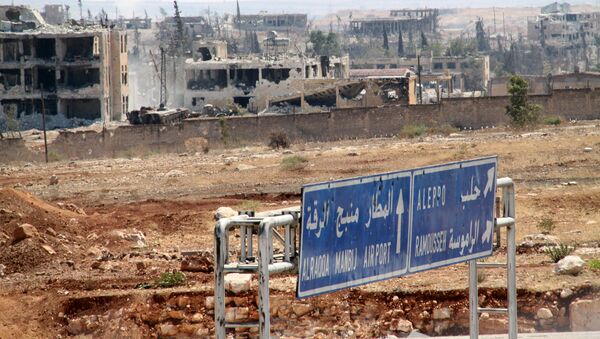 Teritorija vojne akademije u Alepu koji je sirijska vojska oslobodila od terorista - Sputnik Srbija