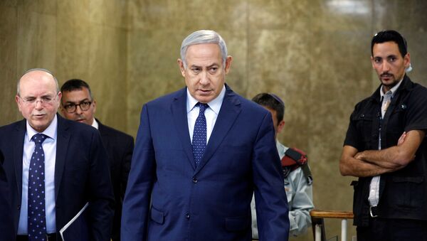 Premijer Izraela Benjamin Netanijahu na redovnoj sednici vlade u Jerusalimu - Sputnik Srbija
