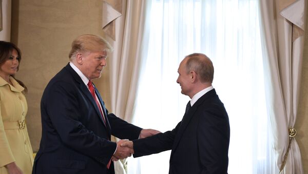 Sastanak predsednika SAD i Rusije, Donald Tramp i Vladimir Putin, u Helsinkiju - Sputnik Srbija