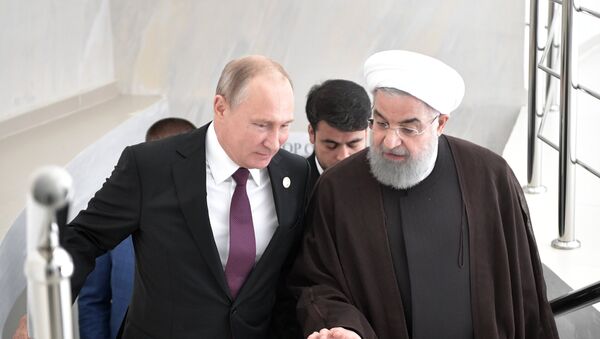 Predsednici Rusije i Irana, Vladimir Putin i Hasan Rohani, na sastanku u Aktau - Sputnik Srbija