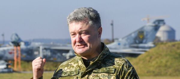 Predsednik Ukrajine Petro Porošenko tokom posete vojnih vežbi Vedro nebo 2018 u Hmeljnickoj oblasti - Sputnik Srbija