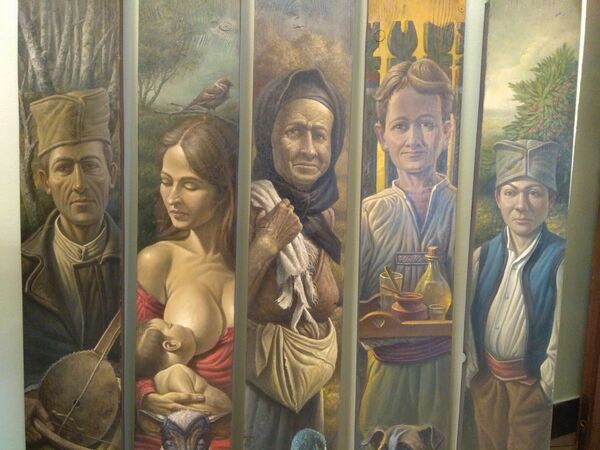 Слике Драгана Мартиновића обилују колажима сећања на „светиње“ Слике Драгана Мартиновића обилују колажима сећања на „светиње“ - Sputnik Србија