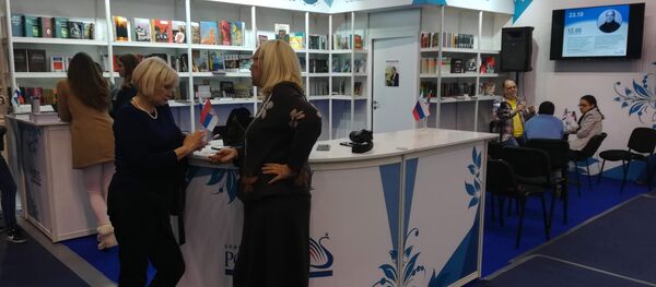 Ruski štand na sajmu knjiga Ruski štand na sajmu knjiga - Sputnik Srbija