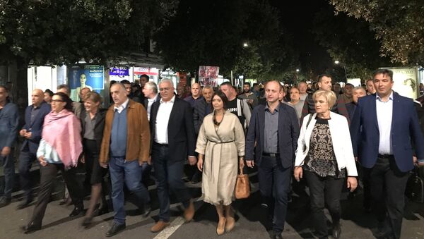 Protestna šetnja Demokratskog fronta centralnim gradskim ulicama - Sputnik Srbija
